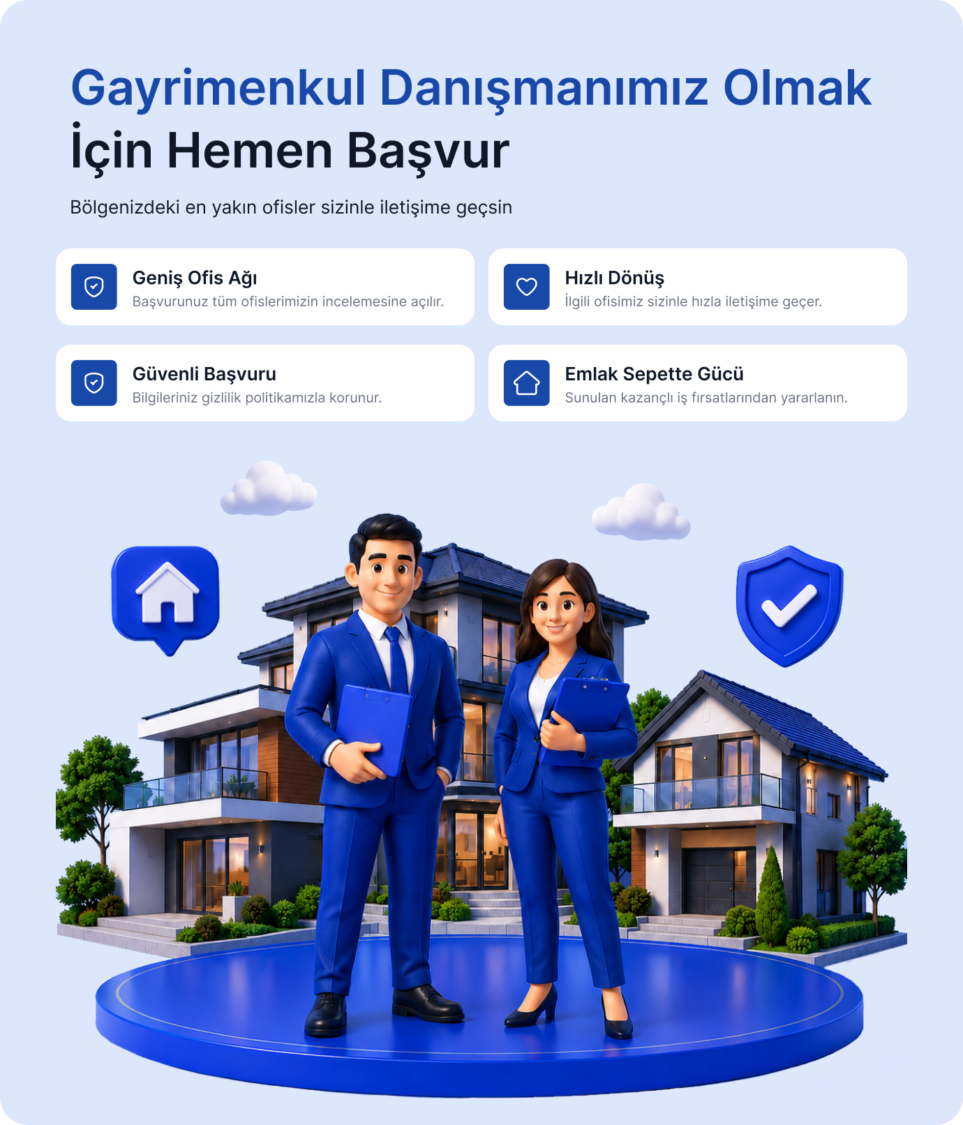 Gayrimenkul Danışmanımız Olmak İçin Hemen Başvur. Bölgenizdeki en yakın ofisler sizinle iletişime geçsin. Geniş ofis ağı, hızlı dönüş, güvenli başvuru ve Emlak Sepette gücü.